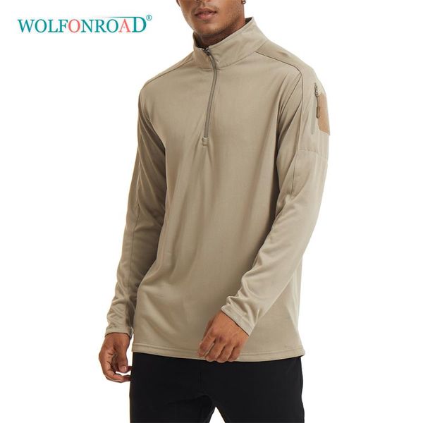 

wolfonroad 1/4 zip мужские рубашки с длинным рукавом тактические охота training army футболки топы zip up athletic quick dry принтами, Gray;blue