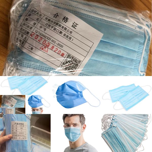 

mask dust disposable layer face ear-loop face masks cover 3-ply non-woven disposable dust e024
