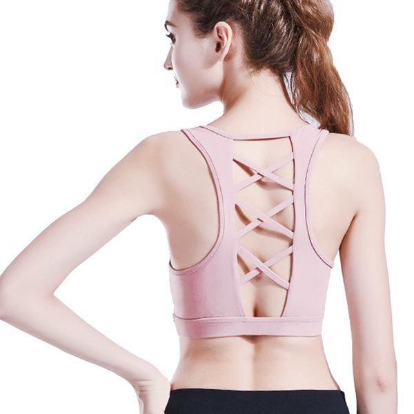 

fanceey new sports crop fitness women sports bra shockproof gathering female yoga bra gym underwear beauty back, White;black