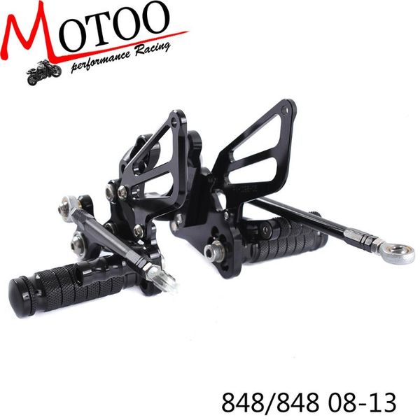 

cnc aluminum adjustable motorcycle rearsets rear set foot pegs pedal footrest for 848 848 ev0 2008 2009 2010 2011-2013
