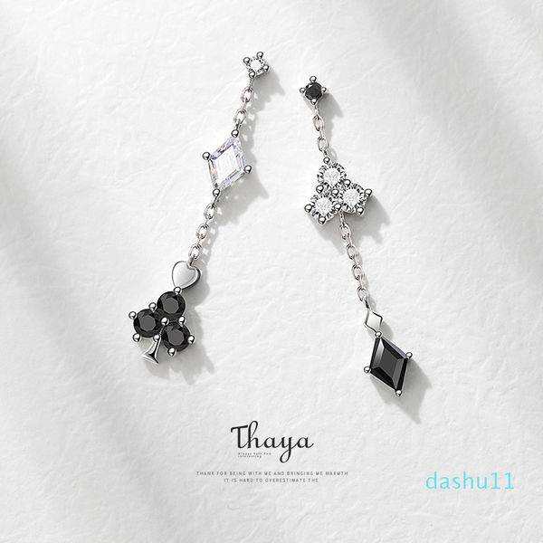 

fairy tales series thaya solid silver alice drop earrings 925 silver crystal for women engagement gift fine jewerlry, Golden