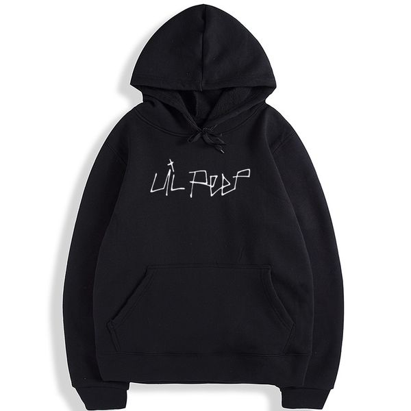 

new hip hop lil peep hoodies with hat for men women fleece sweatshirt plus size spring autumn winter streetwear, Black