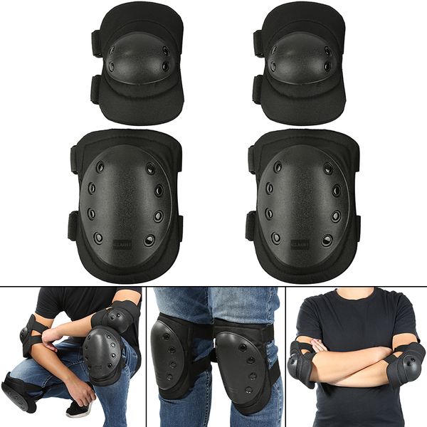 

elbow & knee pads tactical kneepad pad protector army outdoor sport working hunting skating safety gear kneecap, Black;gray