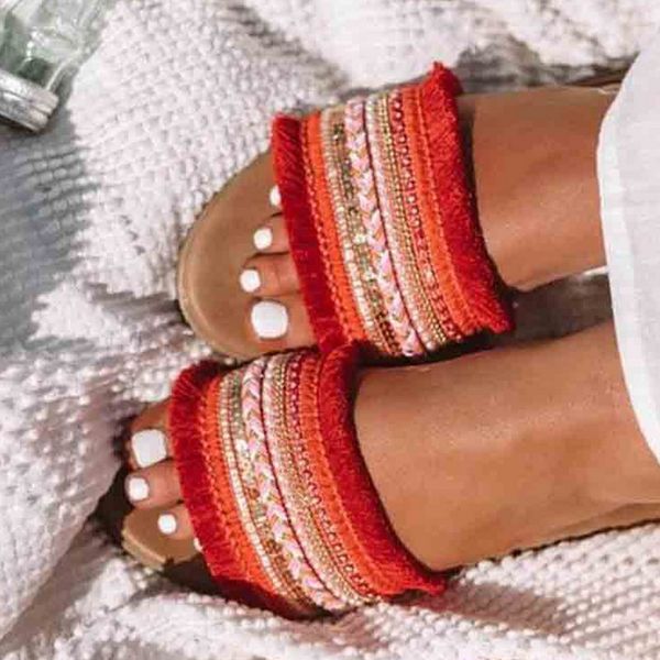 

women slippers 2020 summer rome retro sandals flat casual shoes female slip on slides plus size sandalias mujer, Black