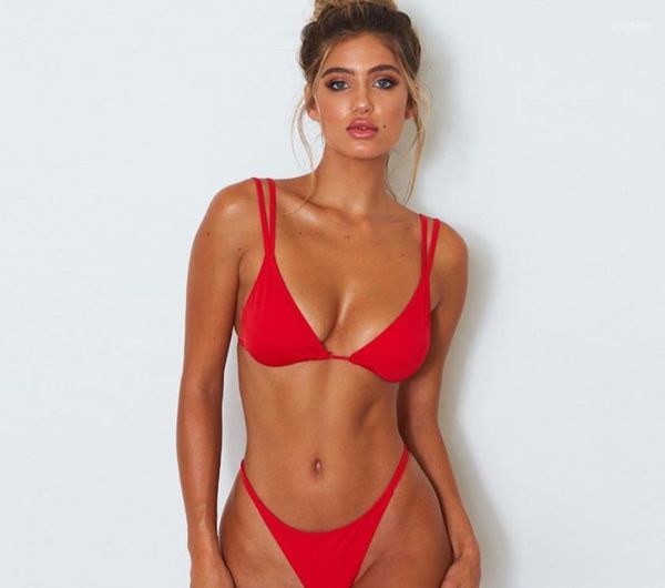 

19ss new bikini women retro tankinis summer 2pcs bras briefs bikini sets solid color sexy, White;black