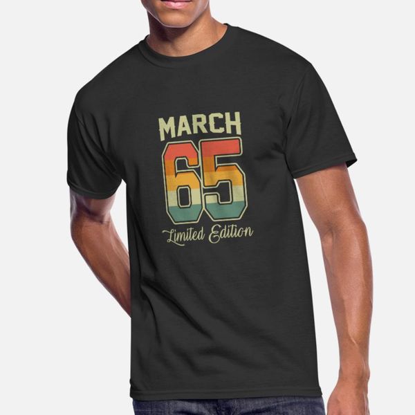

vintage 55th birthday march 1965 sports gift t shirt men custom tee shirt plus size 3xl gents loose comfortable spring pattern shirt