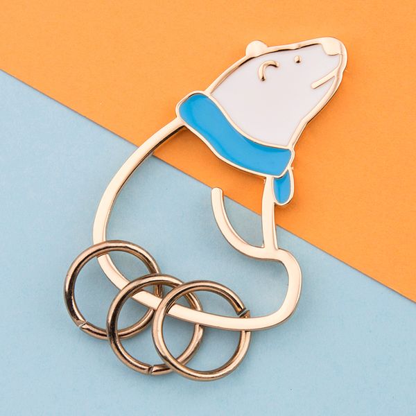 

cute purse pendant bear key rings kawaii pig women girl car keyring bag charm key chain holders lovers couple dropshipping, Silver
