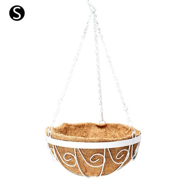

with chain garden decoration round spherical hanging basket flower pot basin