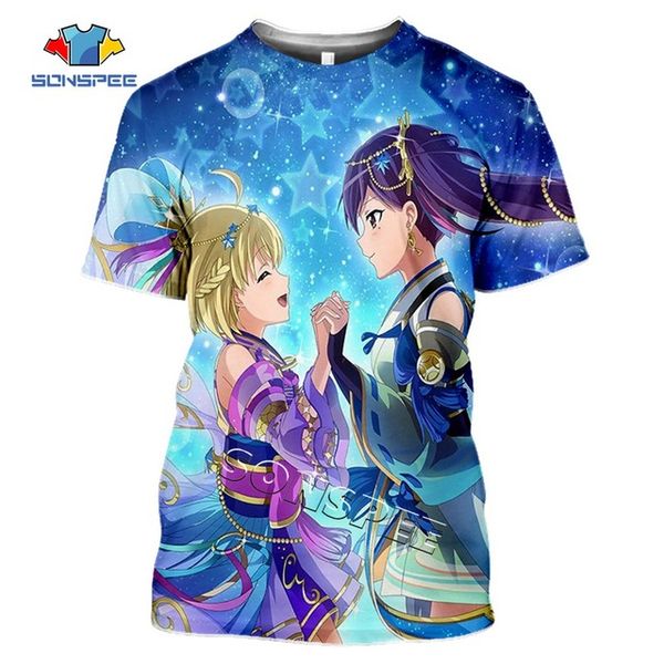 

summer anime girl love live printed 3d print shirts funny oversized harajuku men clothing