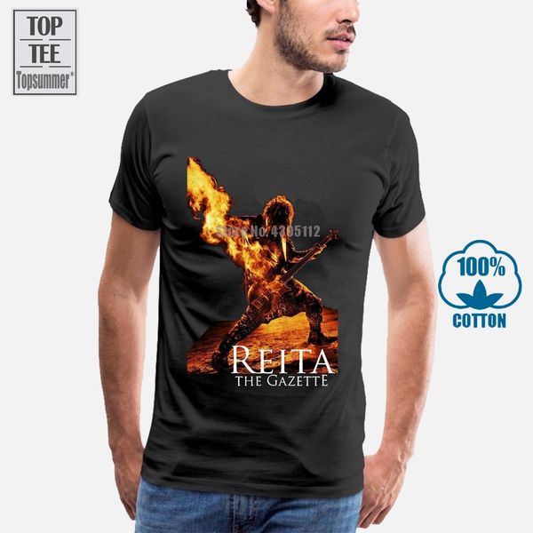 

printed t shirt sleeve men's new style crew neck short sleeve the gazette reita flaming guitar bassist t shirt