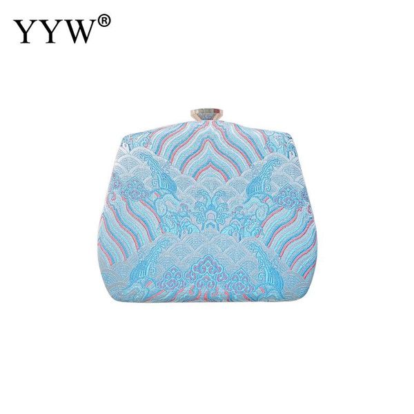 

women totes handbag and phone purse chinese style blue embroidered clutch bag for women 2020 designer wallet wedding evening bag