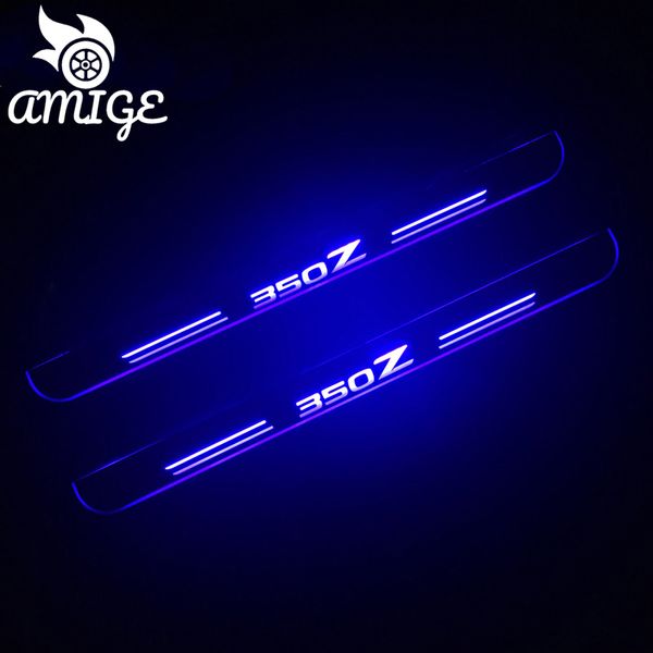 

car led welcome pedal lights for 305z acrylic moving car scuff plate pedal door sill pathway light