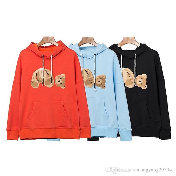 

us s-xl brand new autumn winter men hoodies pa decapitated bear teddy bear hoodie pullover hip hop long sleeve pullover sweater hoodies, Black
