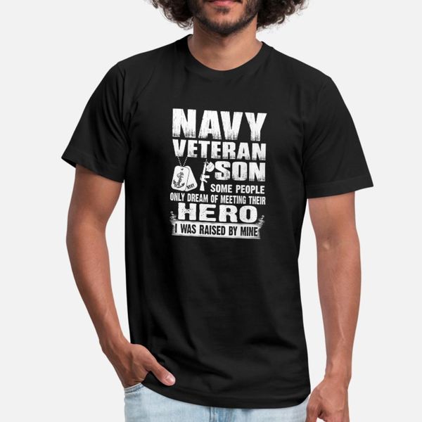 

navy veteran son i was raised by my hero t shirt men create cotton o-neck clothing gift casual spring autumn pattern shirt