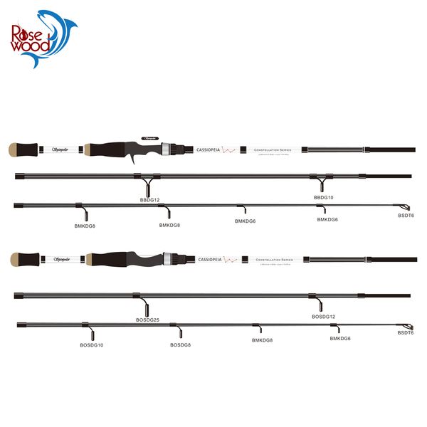 

new constellation series cassiopeia fishing rods 2.28m 3 sections spinning rod casting rod 1/16-3/8oz lure weight, 4-20lb line weight