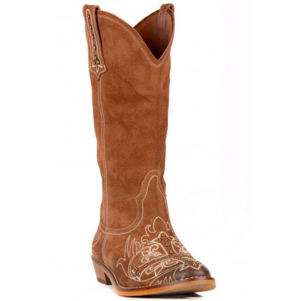 

footcourt- suede camel knee high women cowboy boots vintage tan boots handmade wedge texas spring autumn shoes, Black