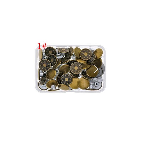 

40pcs/box metal press studs replacement with box sewing repair jean button snap