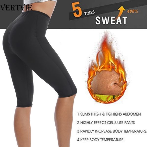 

vertvie women slimming fit thermal short pants high waist tummy control lose weight fat burning underwear shaping underpants, Black;blue