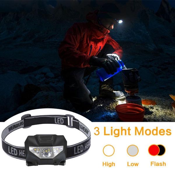 

3 modes led mini headlamp outdoor headlight head lamp waterproof flash light torch for hunting