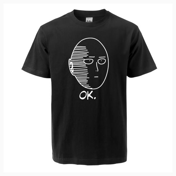 

new arrival one punch man ok print japan anime 2019 summer casual men cotton men t shirts hip hop style streetwear