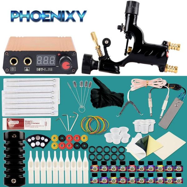 

tattoo guns kits professional kit rotary machine gun led power supply ink pigment set permanent body art makeup tools complete