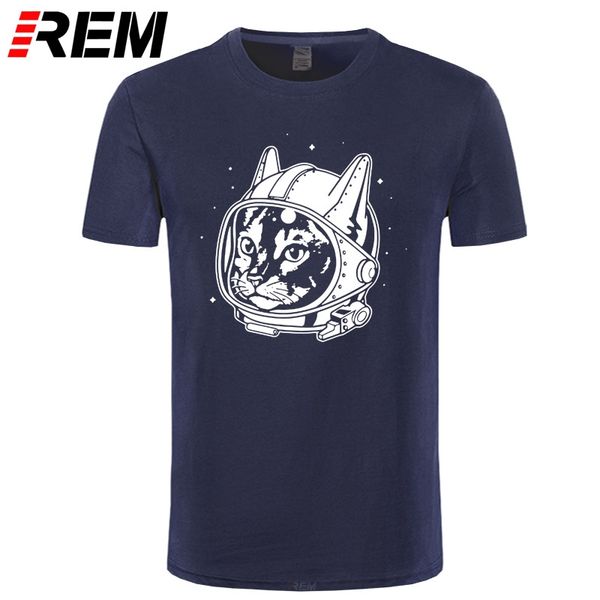 

rem cotton short sleeve space cat print men t shirt casual loose o-neck men tshirt male t-shirt tees shirts