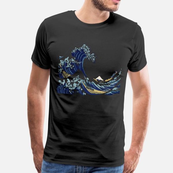 

hokusai great wave off kanagawa white version t shirt men personalized cotton s-3xl fit funny summer novelty shirt