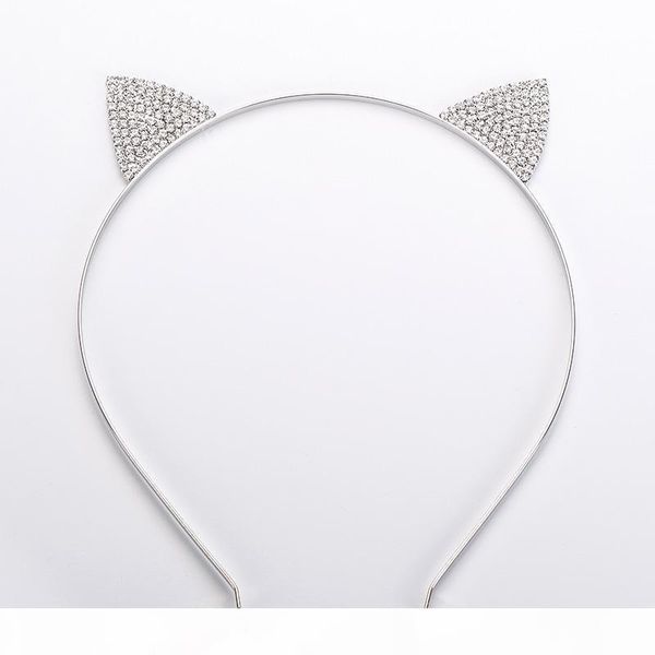 

уши ободки cat ears ободки для волос обруч аксессуары кристалл головной убор милые девушки кошки для женщин подарок партия h041, Silver