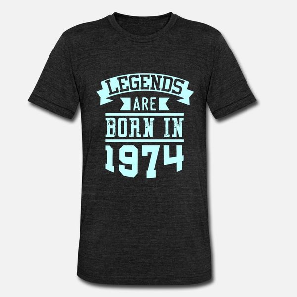 

legends are born in 1974 t shirt men printing tee shirt plus size 3xl homme crazy building spring family shirt, White;black