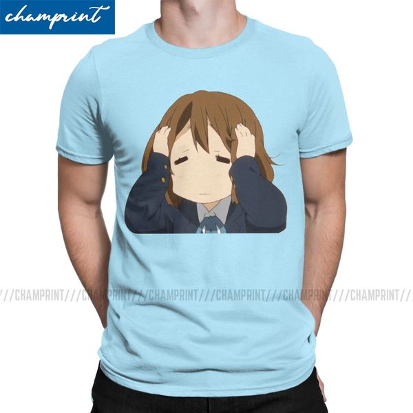 

yui pat t-shirt для мужчин k-на yui хирасава японии музыка аниме забавный тис crew neck коротким рукавом футболки идея подарка tops