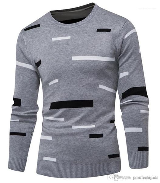 

mens sweaters males clothing mulit color stripe panelled mens designer sweaters fashion slim pullover crew neck, White;black