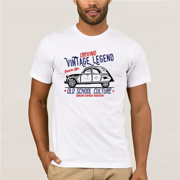 

men's t-shirt cartoon fun vintage french car citroen 2cv new cotton 100% cotton short fashion t-shirt men