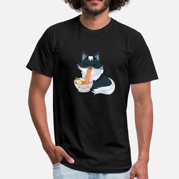 

cat аниме ramen лапша food любовь тенниска мужчины дизайнер 100% хлопок s-3xl kawaii симпатичные моды весна осень природные рубашки
