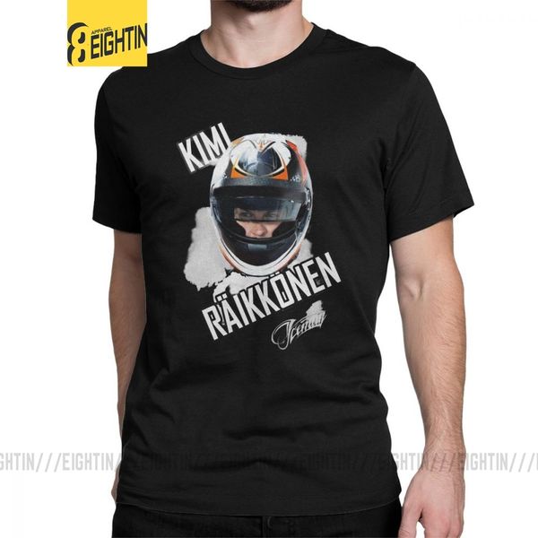 

kimi raikkonen t shirt helmet icon racing motor car t-shirts man's short sleeve popular tee shirt purified cotton latest
