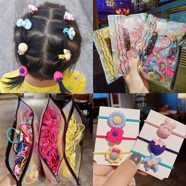 20/10 PZ/BORSA New Cute Crown Star Scrunchies Bambini Ragazze Bambini Elastico Elastico Accessori Cravatta Anello di Capelli Supporto di Corda