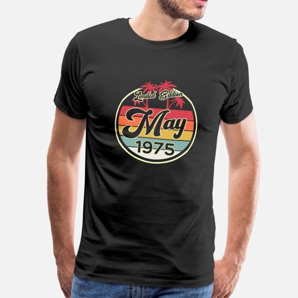 

vintage 80s may 1975 45th birthday gift idea t shirt men print cotton s-xxxl basic solid graphic breathable spring autumn novelty shirt