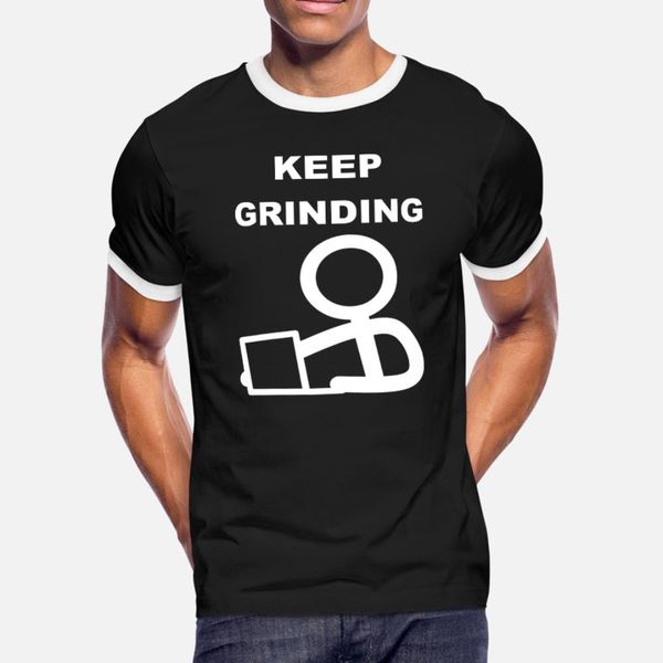 

keep grinding t shirt men anti-wrinkle cotton s-xxxl slim anti-wrinkle fashion summer letters shirt