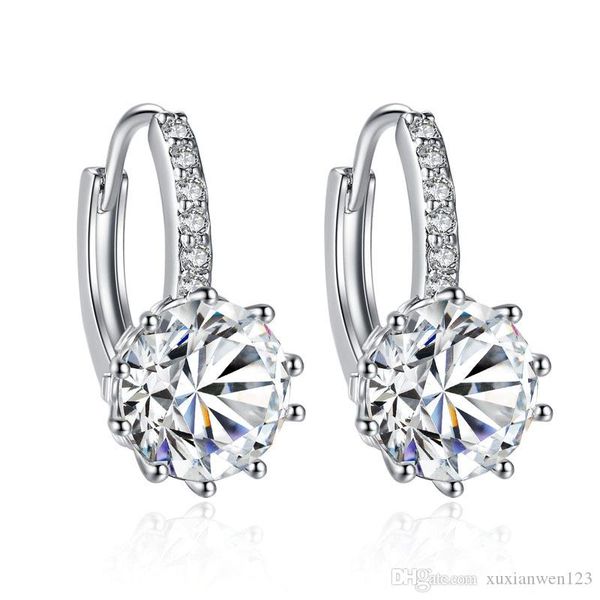 

pryme selling square crystal stud errings for women party queen 10 color jewelry wholesales, Golden;silver