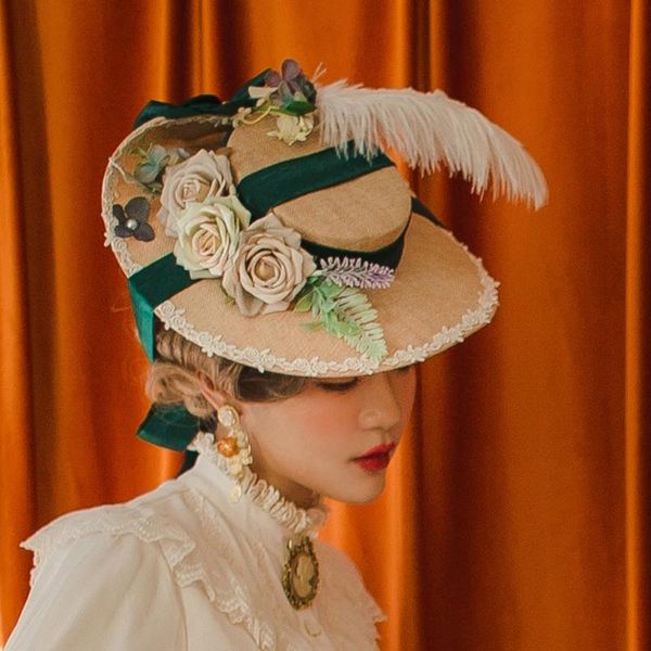 

princess elizabeth bonnet hat - europe historical costume dress up lolita party headdress, Blue;gray