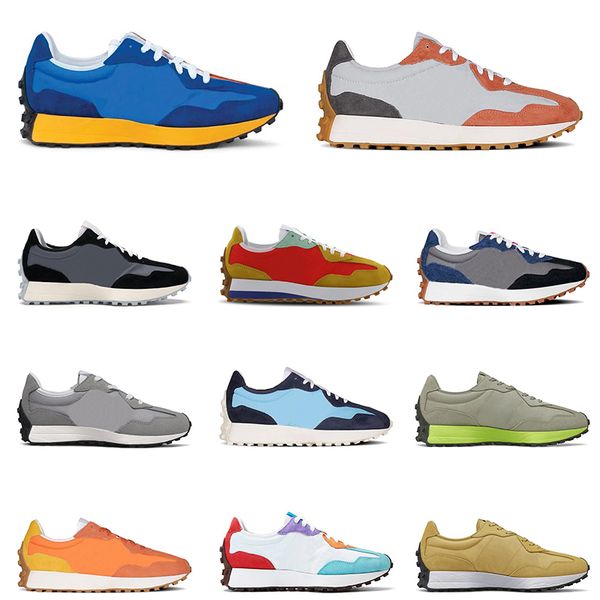 

new blanche 327 men womem running shoes energy lime with dark blaze blue orange brown grey navy white pride mens trainer sports sneakers