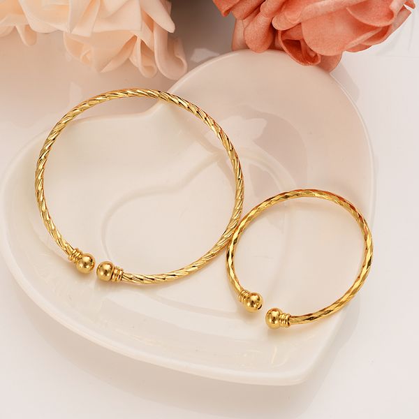 

dubai gold stamp baby small bangle child bracelet for mother kids african children bairn jewelry baby mideast arab cute gift, Black