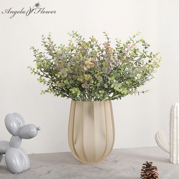 

40cm artificial flower green plants wall fake flower eucalyptus leaf wedding home table decor christmas bunch money leaf