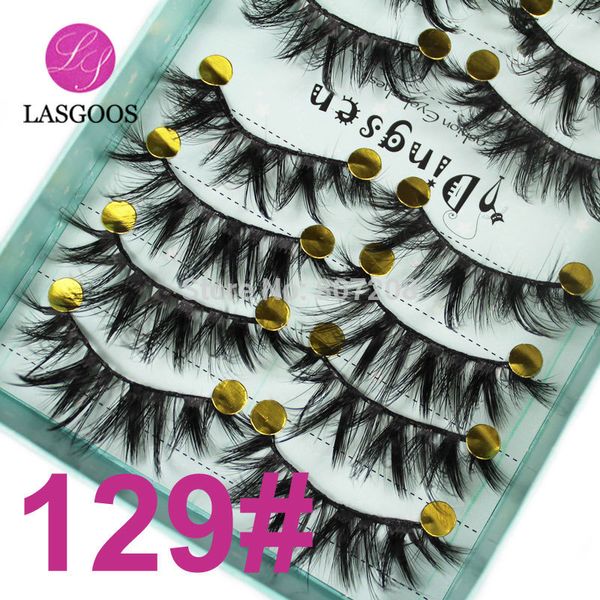 

false eyelashes 10 pairs/lot 3d deep v volume crossing fluffy eye lash extension lashes strips for fashion lady make-up 3d-129