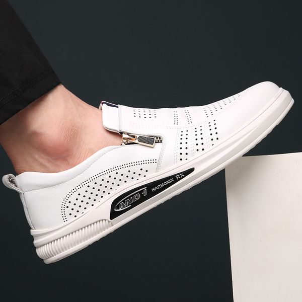 

summer fashion casual cowhide cover heel breathable single shoe, Black