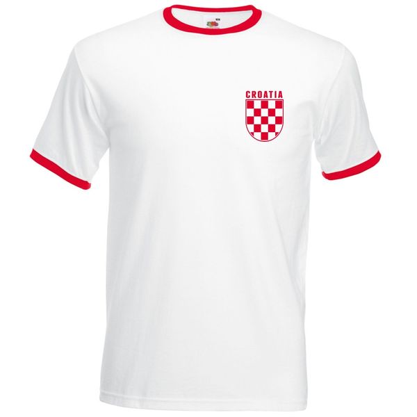 

2019 summer o-neck solid color loose basic retro croatia footballer t shirt 2019 croatian vintage check men fans p t shirts