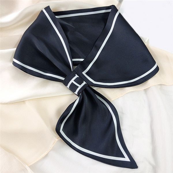 

2020 new women scarf square foulard lady's neck hair scarves design printed head kerchief fashion girl hair scarfs, Blue;gray