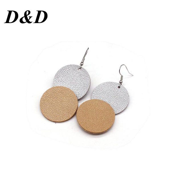 

dangle & chandelier d&d fashion glitter teardrop leather earrings for women designer jewelry wholesale, Silver