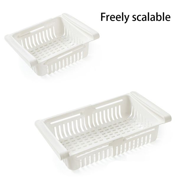 

home fridge organizer stretchable design storage basket pulling type kitchen