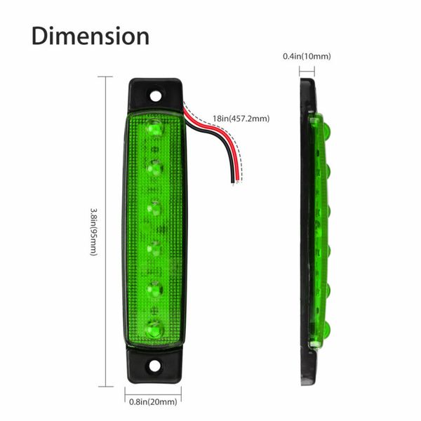 

low power 6-led rock light over 50000 hours rear / side lamp for offroad