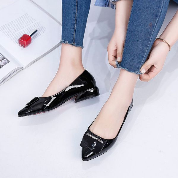 

zapatos dama women cute sweet black pointed toe pu leather pumps lady classic red comfort spring office high heel shoes g5995b